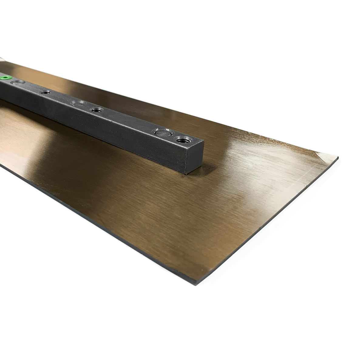 36" Trowel Blades | Metric Bolts Inc | 4/pack | 6" x 14". These concrete finishing blades are used on various 36" Pedestrian and Ride-on power trowels. Made from SK5 steel. Available from Speedcrete, United Kingdom.