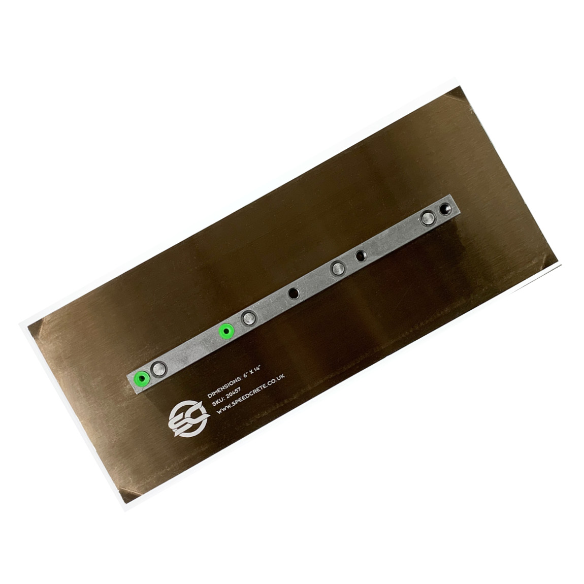 36" Trowel Blades | Metric Bolts Inc | 4/pack | 6" x 14". These concrete finishing blades are used on various 36" Pedestrian and Ride-on power trowels. Made from SK5 steel. Available from Speedcrete, United Kingdom.