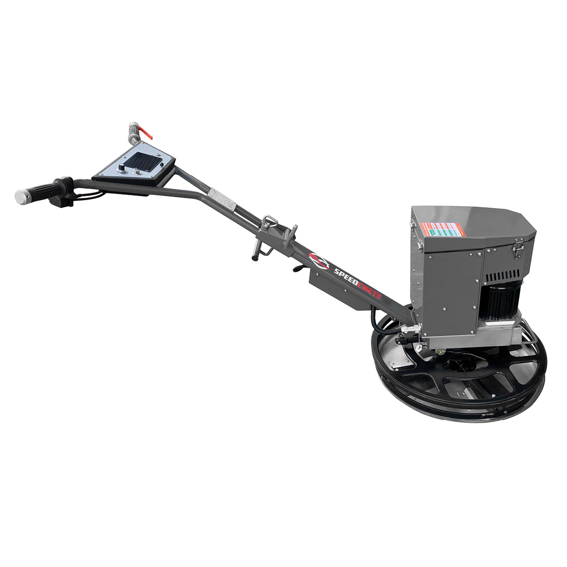 The new battery powered edging trowel available in the United Kingdom via Speedcrete. These walk-behind concrete finishing edgers are used in environments where fumes and high noise levels need to be a safety consideration. Available from Speedcrete Unite