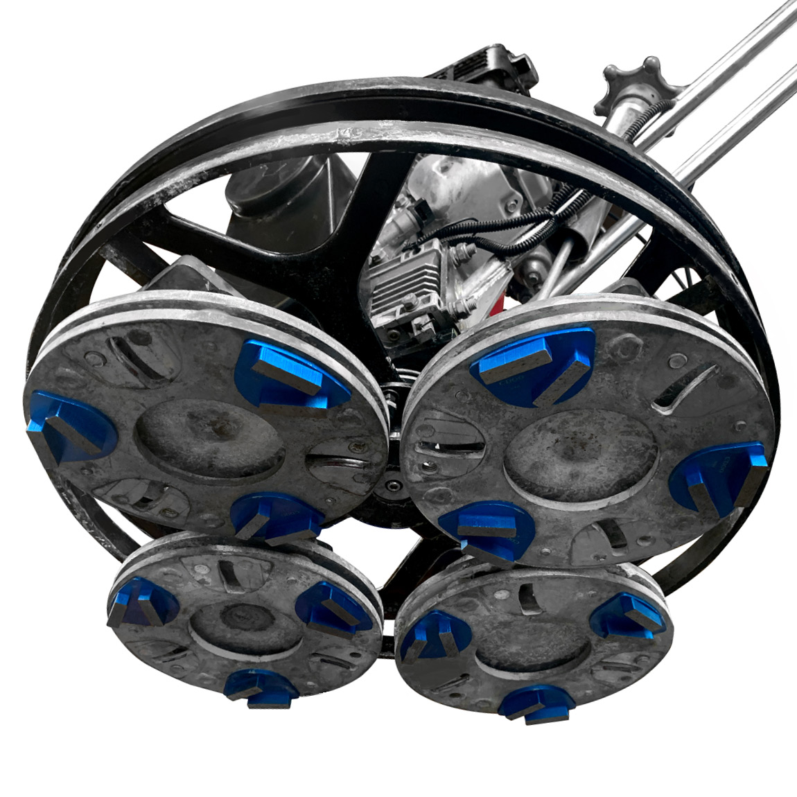 These consumables fit numerous grinders via a tooling disc which magnetically holds them into place. The grit size of 20 is perfect as a first stage of grinding down hard concrete floors as part of the polishing process and can also be ideal for removing 