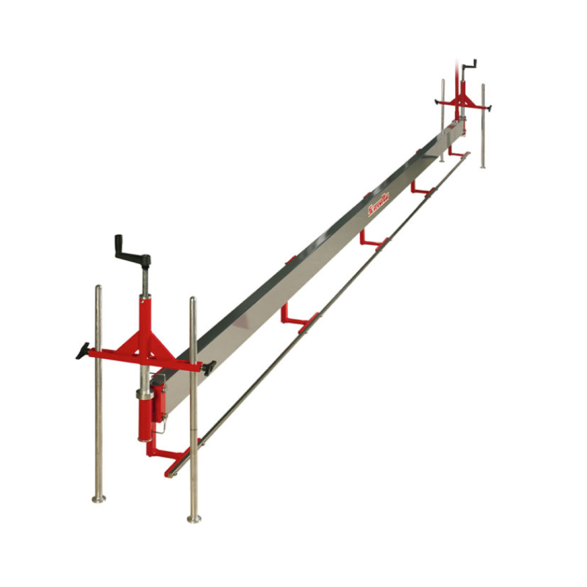 Screed Rail Laser system fro Speedcrete, United Kingdom. This is a reusable3 meter rail which is used with laser receivers to achieve level concrete in preparation for finishing.