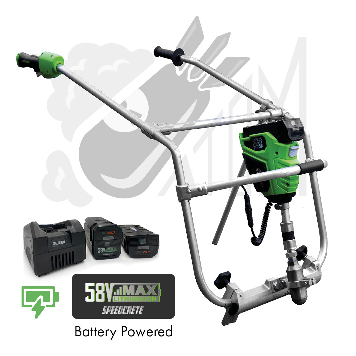 Multivibe free screeding bars are the most reliable on the market. These concrete floater bars fit onto a petrol powered Multivibe or a battery powered Atom Screed. Available from speedcrete, United Kingdom.