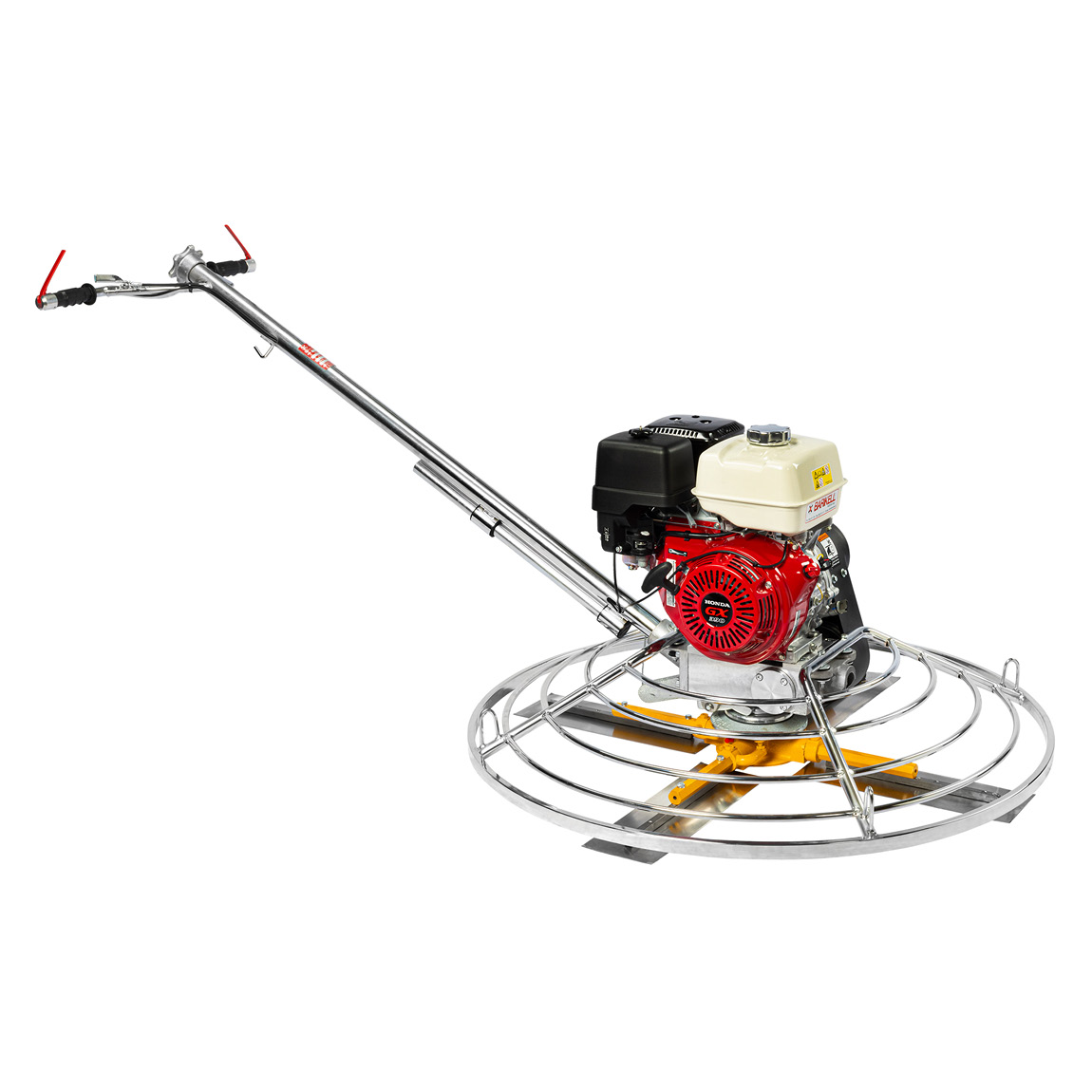 The Barikell 46" petrol powered finishing trowels. These concrete power trowels are made in Italy and sold in the United Kingdom via Speedcrete.