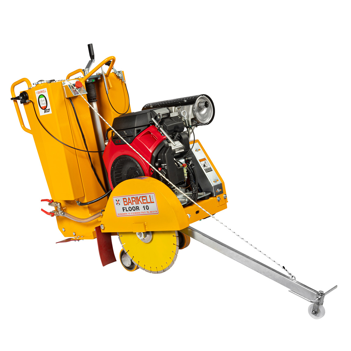 The Barikell Floor 10 is a concrete floor cutting machine available from Speedcrete, United Kingdom. This manual push saw is used to create expansion joints to protect from shrinkage.