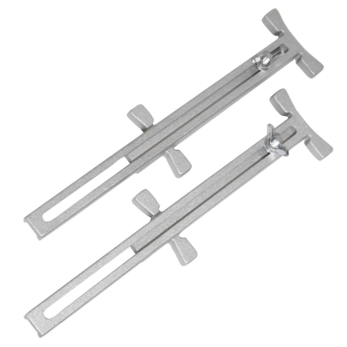 Stretch mason's line between course blocks for straight walls. Sturdy, lightweight aluminum line stretchers work on various size blocks from 4