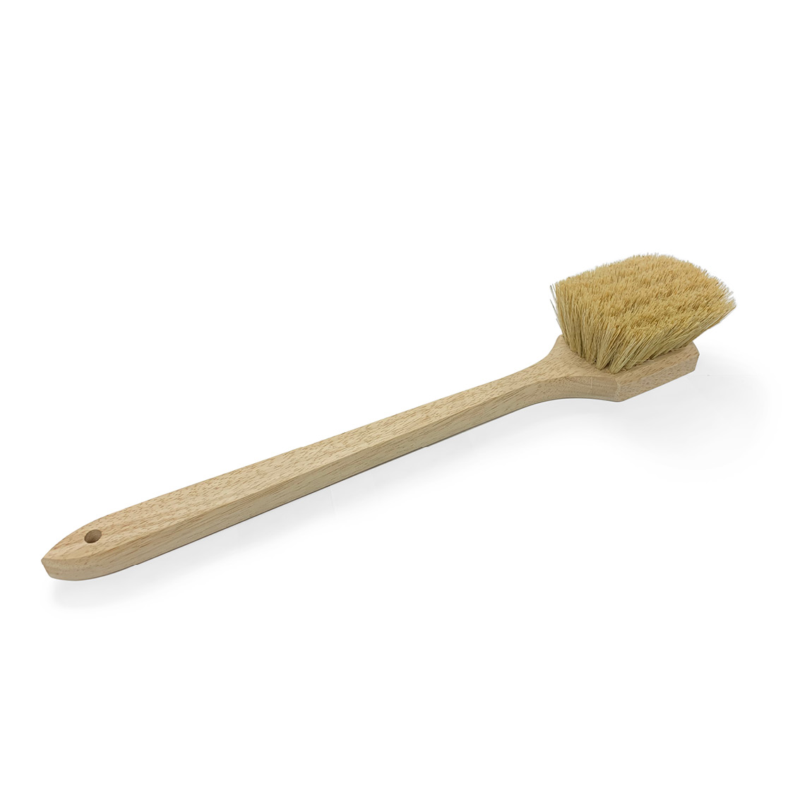 Brushes with a long wooden arm used in construction for cleaning concrete and cement. These robust brushes are plastic fibres, Tampico and Palmyra. Available from Speedcrete, United Kingdom.