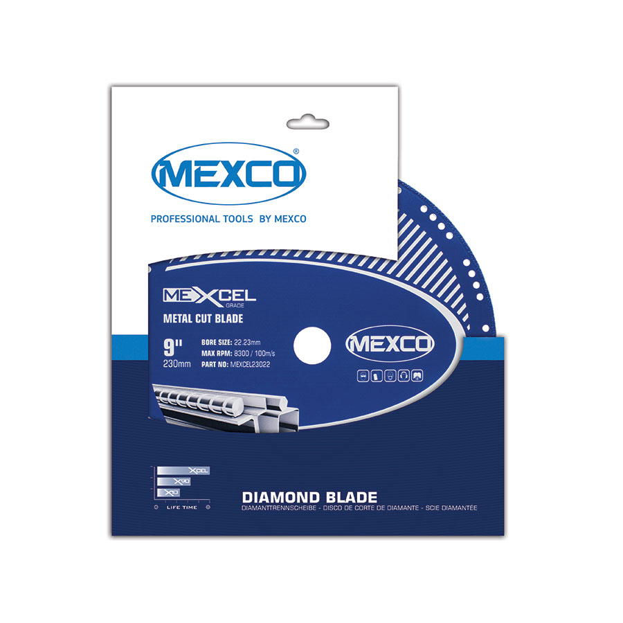 This 125mm diamond MEXCEL vacuum brazed metal cutting blade provides superior cutting precision. Available from Speedcrete, United Kingdom.