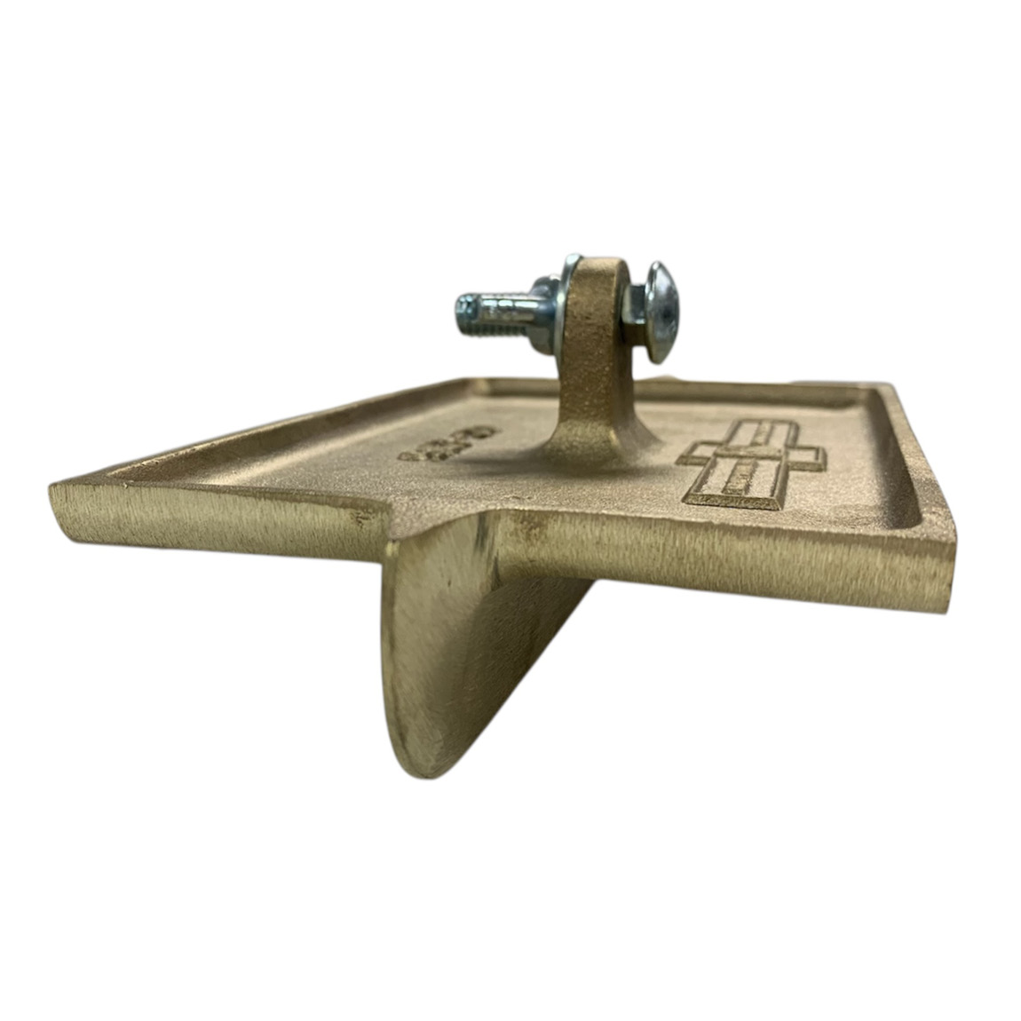 Bronze Double Bit Walking Groover 8" x 4-1/2" 1/4"R, 1"D. This Long wearing single piece bronze construction produces a 1 In. deep, 1/2 In. wide groove with a 1/4 In. radius in the concrete to prevent chipping and shrinkage. Double end bit for smooth back