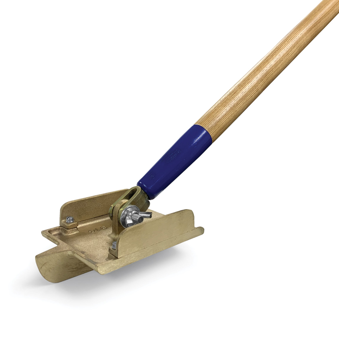 Clevis handle attached to a bronze concrete groover. This is used to create expansion joints in concrete. Available from Speedcrete, United Kingdom.