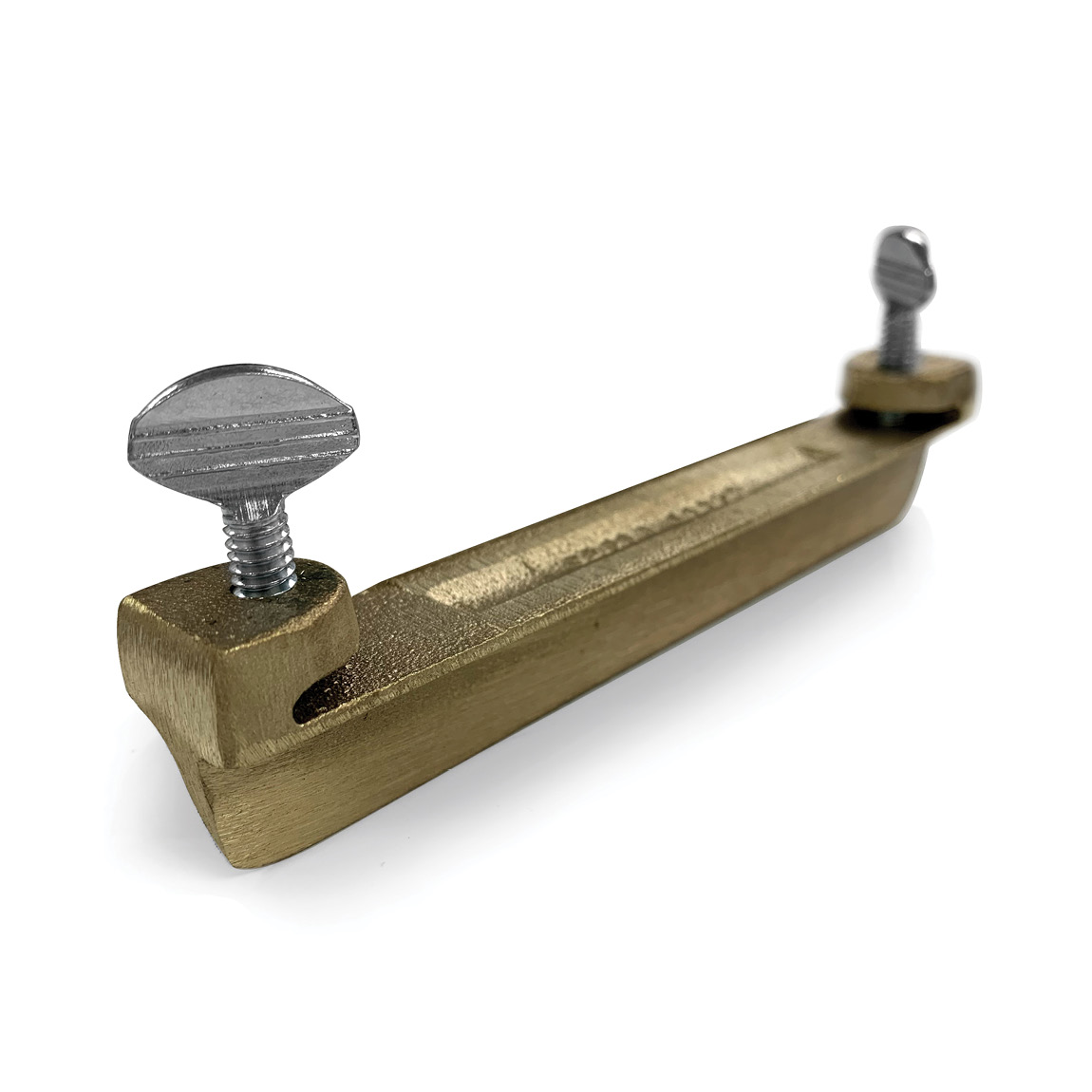 Expand the use of your fresno by turning it into a groover! This bronze groover attachment makes your fresno into a long-handled groover by simply turning the two thumbscrews.