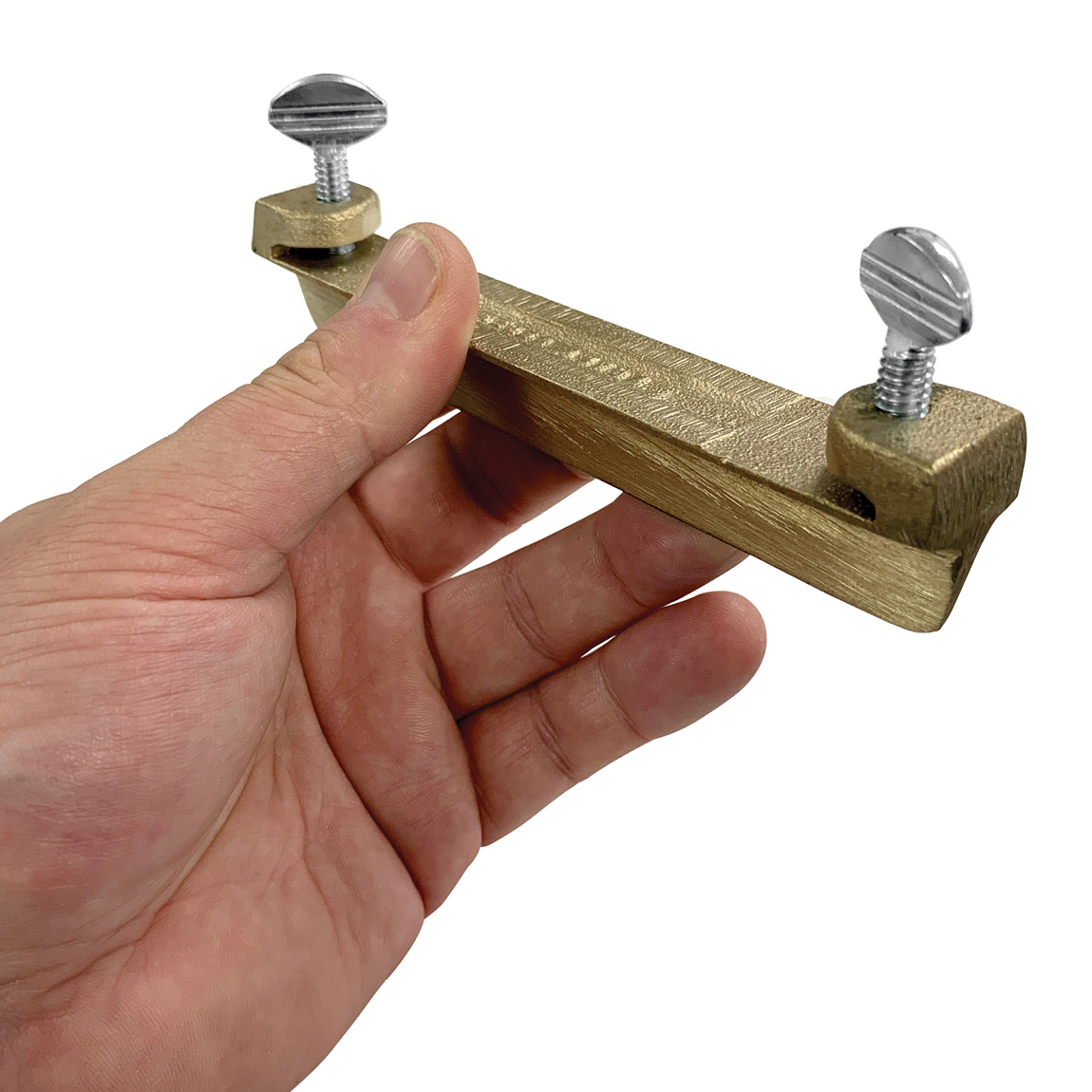 Expand the use of your fresno by turning it into a groover! This bronze groover attachment makes your fresno into a long-handled groover by simply turning the two thumbscrews.