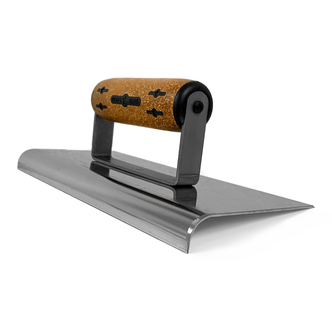 9" x 4" 1/2"R Elite Series Five Star™ NY Stainless Steel Highway Edger with Cork Handle. Available from Speedcrete, United Kingdom.