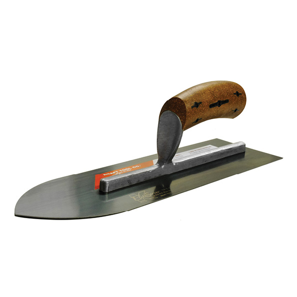 14" x 4" Elite Series Five Star™ Blue Steel Pointed Sword Trowel with Cork Handle.
Broken-in and ready for use! Designed and engineered for the professional finisher.