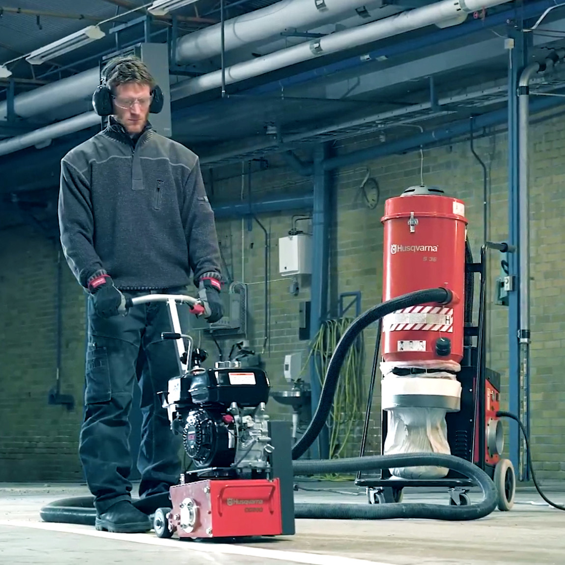 Husqvarna CG200 Scarifier. Supplied by Speedcrete, United Kingdom. The drum must be purchased separately.