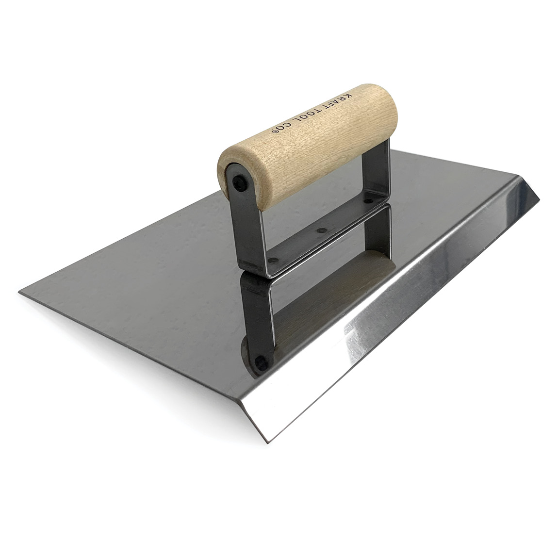 The 10 In. long stainless steel blade moves smoothly along the edge of concrete slabs. The tool is designed to produce a bevel edge on a concrete slab. This edger creates a 45° radius on the edge to prevent chipping with wear. Speedcrete, United Kingdom.