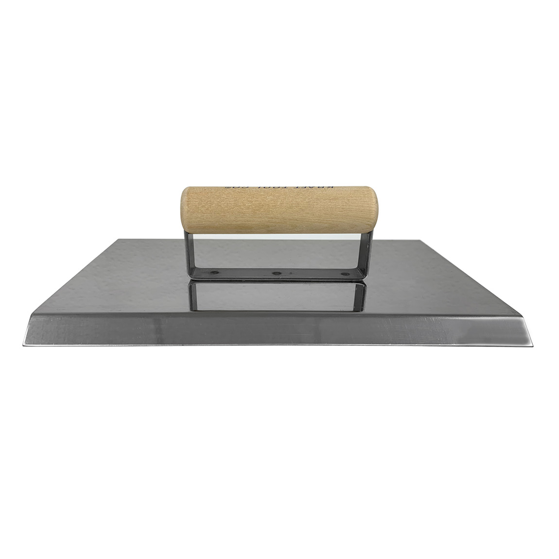 The 10 In. long stainless steel blade moves smoothly along the edge of concrete slabs. The tool is designed to produce a bevel edge on a concrete slab. This edger creates a 45° radius on the edge to prevent chipping with wear. Speedcrete, United Kingdom.