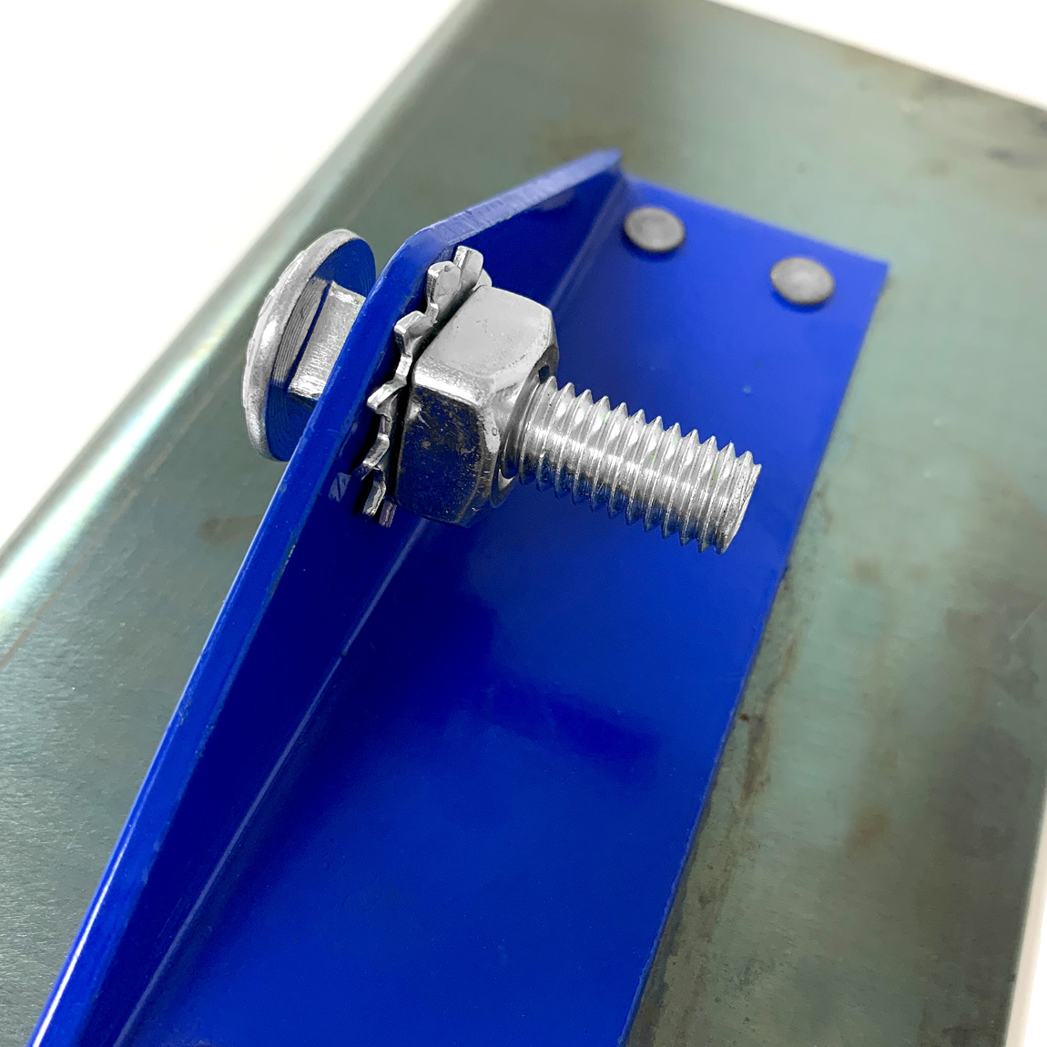 9" x 4" 1/2" R 2-Way Blue Steel Walking Edger. This concrete finishing tool is ideal for attaching to a pole and running along the edges of concrete jobs to prevent long term damage to edges. The rounded off radius finish also produces a  pleasing decorat
