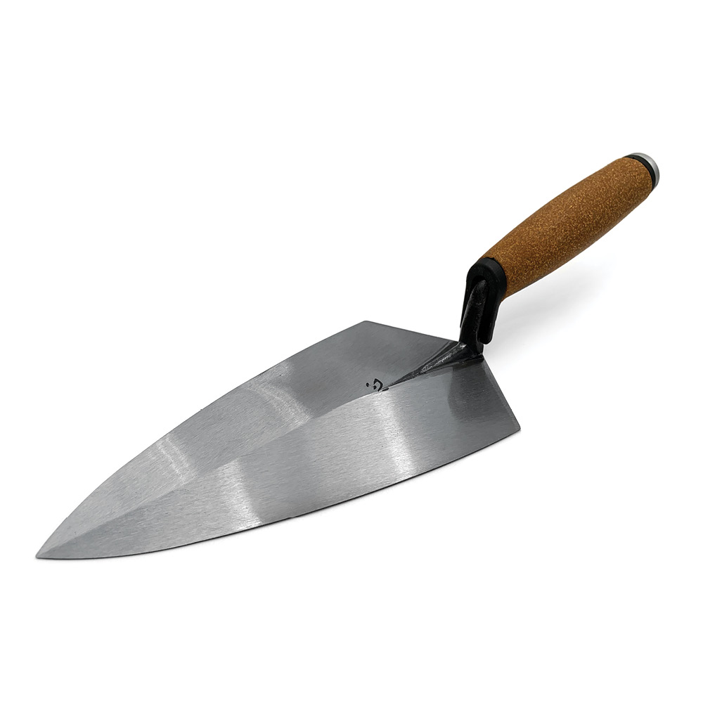 Kokoro trowels are available in the Philadelphia Pattern with the cork grip. These quality brick trowels are used by professionals and are made from a single piece of specially formulated steel. Available from Speedcrete United Kingdom.