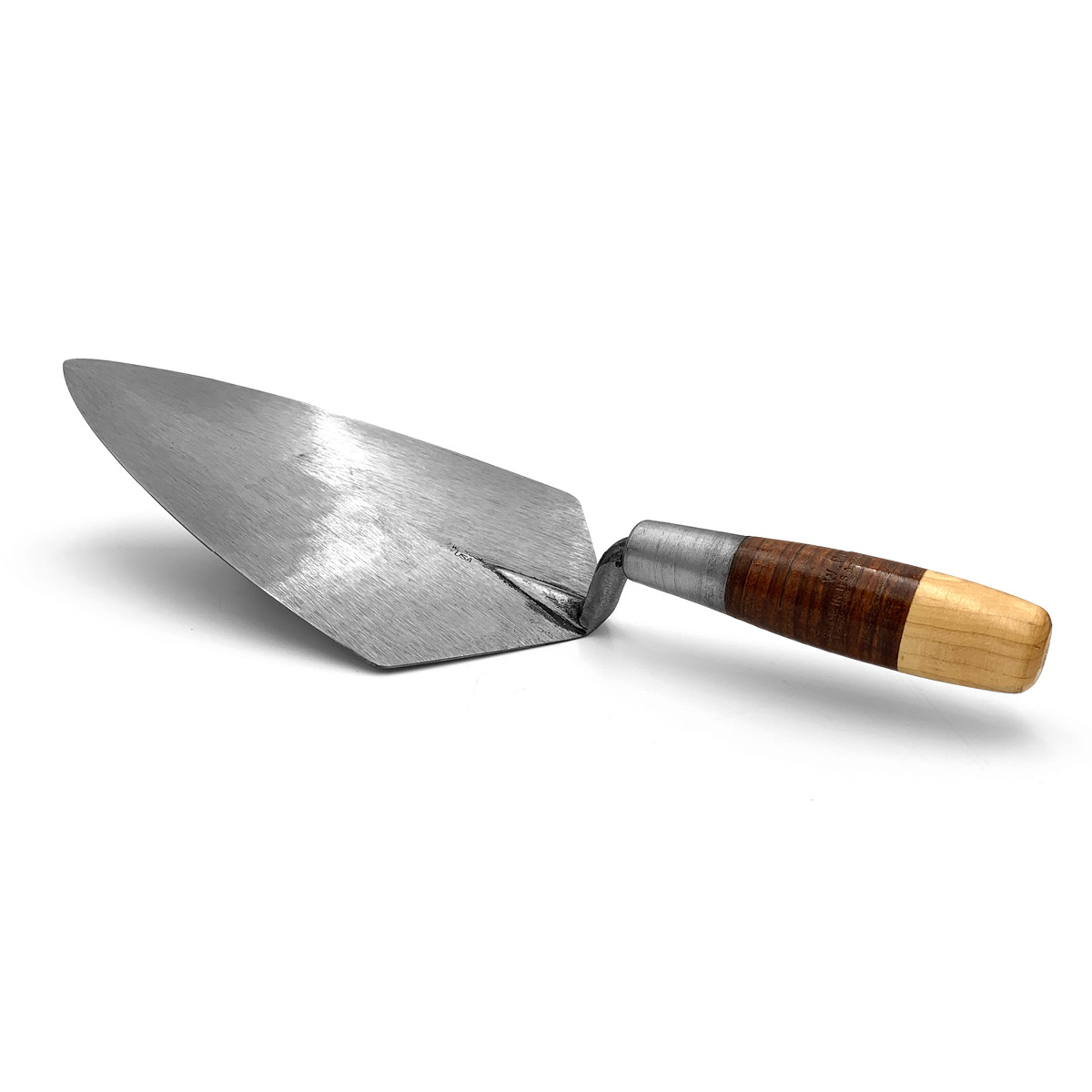 Wide heel w.rose trowels with leather handles are available in the United Kingdom via the online shop at Speedcrete.
