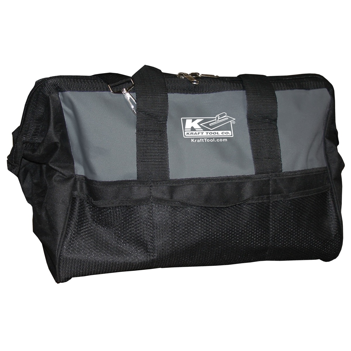 Polyester backed with PVC and a reinforced bottom make this light, but strong. Large zippered opening on this 20" x 8-1/2" bag easily fits tools and supplies inside. Available from Speedcrete, United Kingdom.