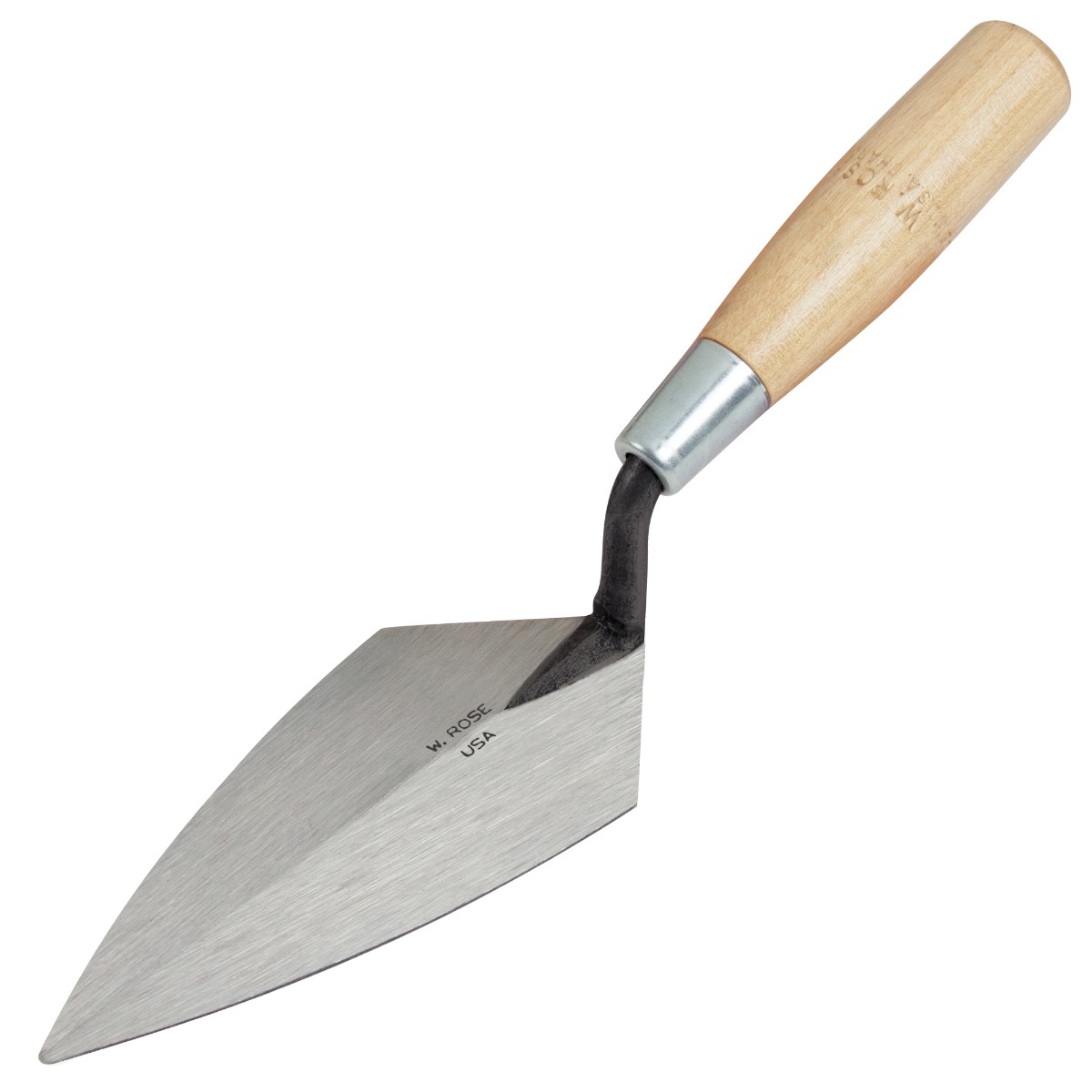 These W.Rose pointing trowels are available for professional bricklayers and archaeology enthusiasts. Each blade is forged from a single piece of carbon steel and heat tempered ready for a hand polished finish. Available from Speedcrete, United Kingdom.