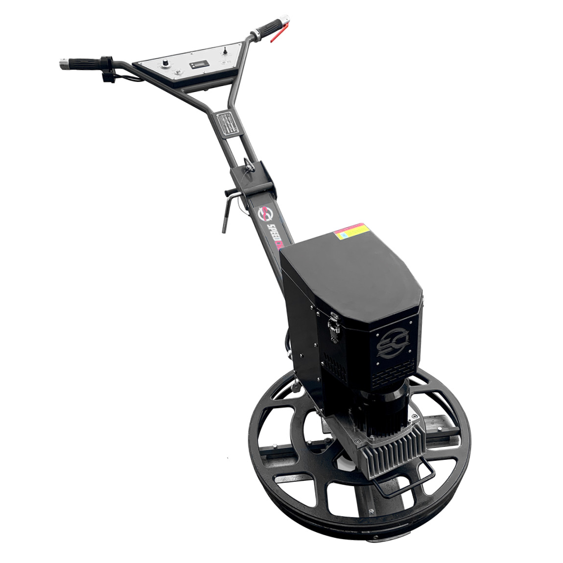 The new battery powered edging trowel available in the United Kingdom via Speedcrete. These walk-behind concrete finishing edgers are used in environments where fumes and high noise levels need to be a safety consideration. 
