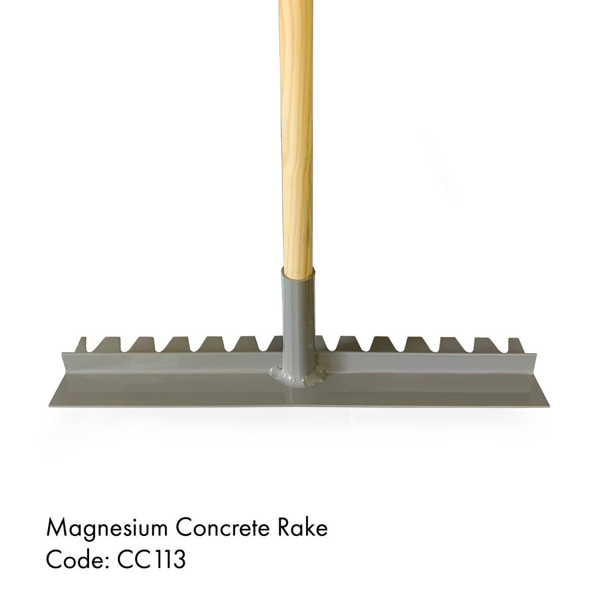 Magnesium dual edged concrete rakes are available from construction tool supplier Speedcrete. These rakes are made from magnesium and are fixed to a robust wooden handle.