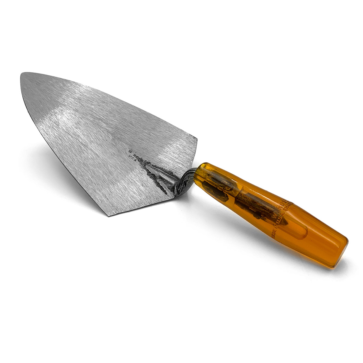 W.rose Trowels made from a single piece of specially forged steel for extra strength. These American made trowels can be purchased in the United Kingdom via Speedcrete who sell masonry professional tools. Philadelphia Plastic handle.