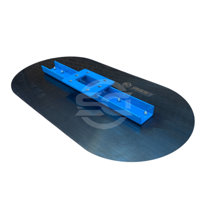 Big Blue concrete float, this 2ft concrete float is used to finish concrete. The blade can be sent out on the slab via a knucklehead and snap handle to smooth the surface. Available from Speedcrete, United Kingdom.