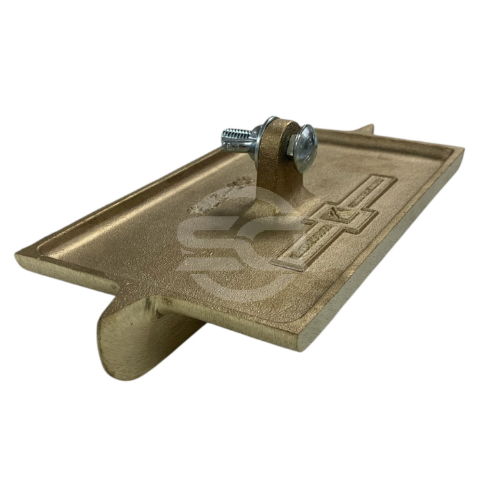 Bronze Double Bit Walking Groover 8" x 4-1/2" 1/4"R, 1"D. This Long wearing single piece bronze construction produces a 1 In. deep, 1/2 In. wide groove with a 1/4 In. radius in the concrete to prevent chipping and shrinkage. Double end bit for smooth back Bronze Double Bit Walking Groover 8" x 4-1/2" 1/4"R, 1"D. This Long wearing single piece bronze construction produces a 1 In. deep, 1/2 In. wide groove with a 1/4 In. radius in the concrete to prevent chipping and shrinkage. Double end bit for smooth back