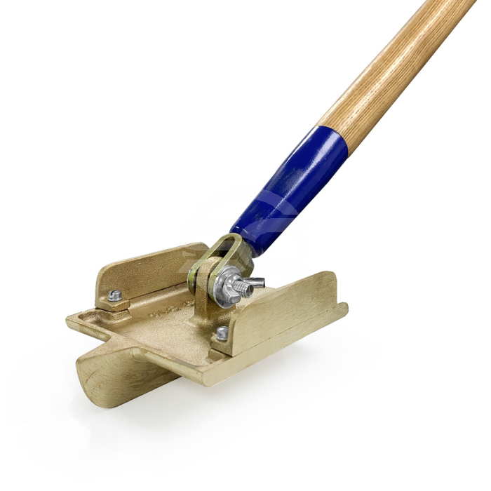 Clevis handle attached to a bronze concrete groover. This is used to create expansion joints in concrete. Available from Speedcrete, United Kingdom.