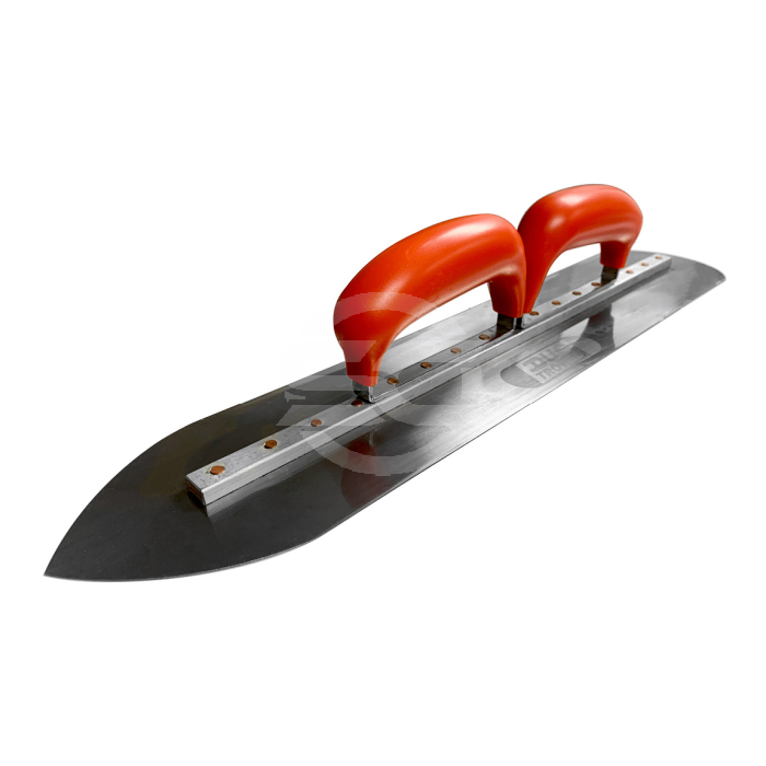 Resin Double Handle Duo Trowel 500mm x 100mm with pointed end. Available from Speedcrete, United Kingdom.