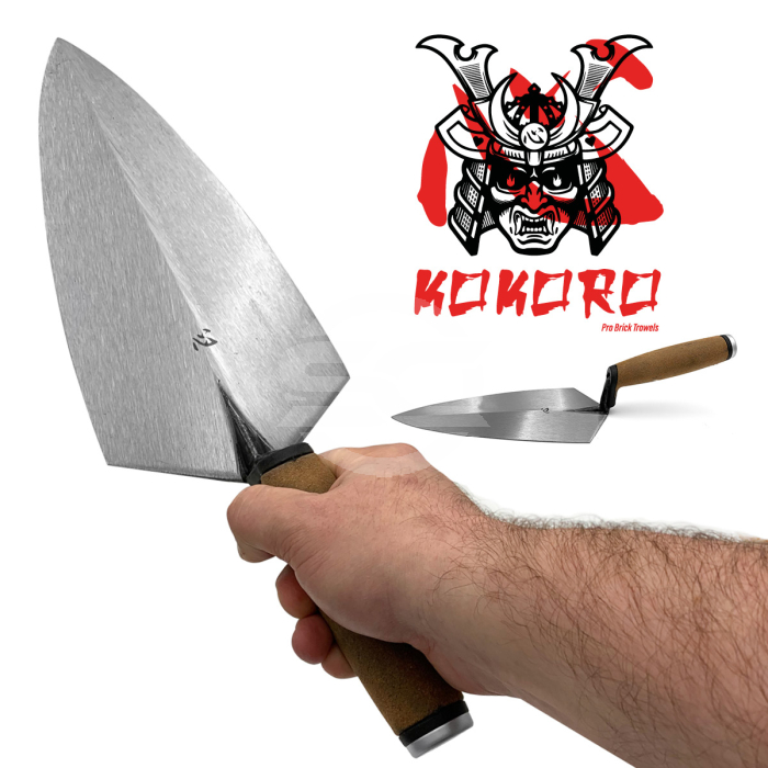 Kokoro 12 Brick Trowel Philadelphia style leather handle