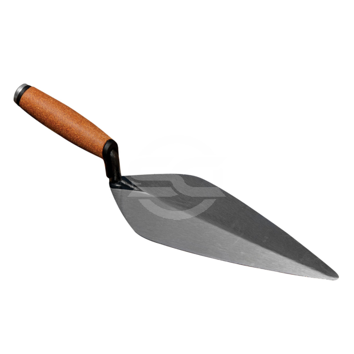 11" Kokoro trowel with a cork handle with the popular London Narrow pattern. Made to endure the hard requirements of professional bricklayers and masonry experts these high quality brick trowels are made from a single piece of carbon steel using a time-te