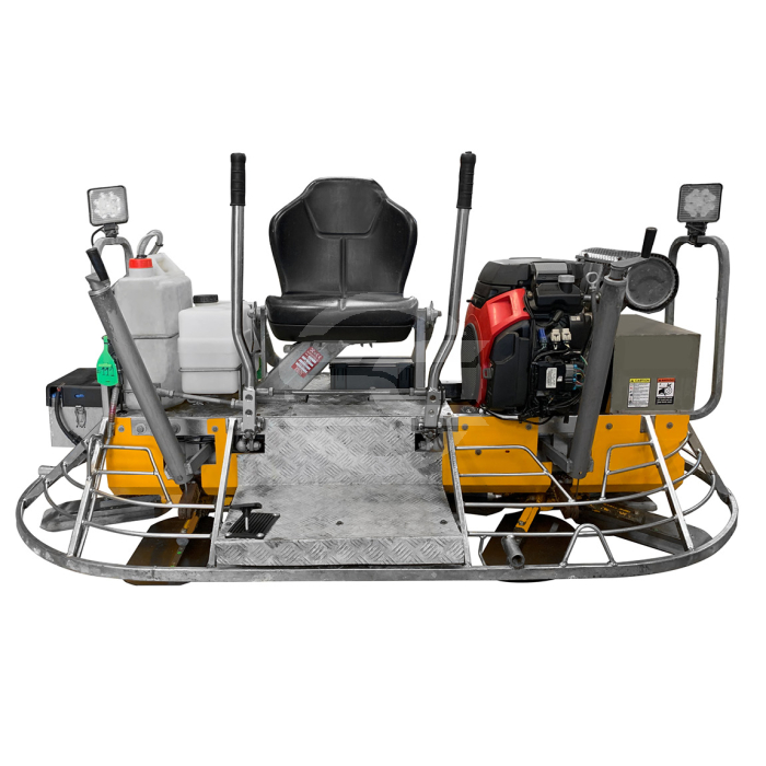 The Barikell MK10-90 hcs ride-on power trowel with traditional stick control is powered by a petrol Honda GX800 engine. This ride-on float has two five blade spider power trowels and is used by concrete professionals on large pours to produce impressive s The Barikell MK10-90 hcs ride-on power trowel with traditional stick control is powered by a petrol Honda GX800 engine. This ride-on float has two five blade spider power trowels and is used by concrete professionals on large pours to produce impressive s