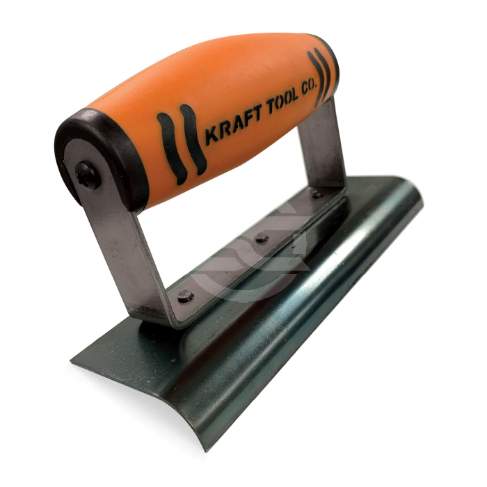 Small Blue Steel curved Edger for creating a lip on the sides of concrete slabs and pathways. This is a great way to prevent cracking which can occur more readily on sharp edges which can be easily chipped. Available from Speedcrete, United Kingdom.