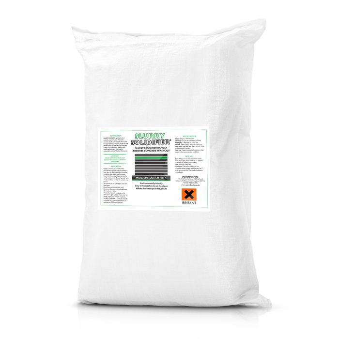 Speedcrete Slurry Solidifier rapidly absorbs concrete washout water for safe and quick disposal. Enable washout even in residential areas and facilitates environmentally safe disposal of cementitious materials.