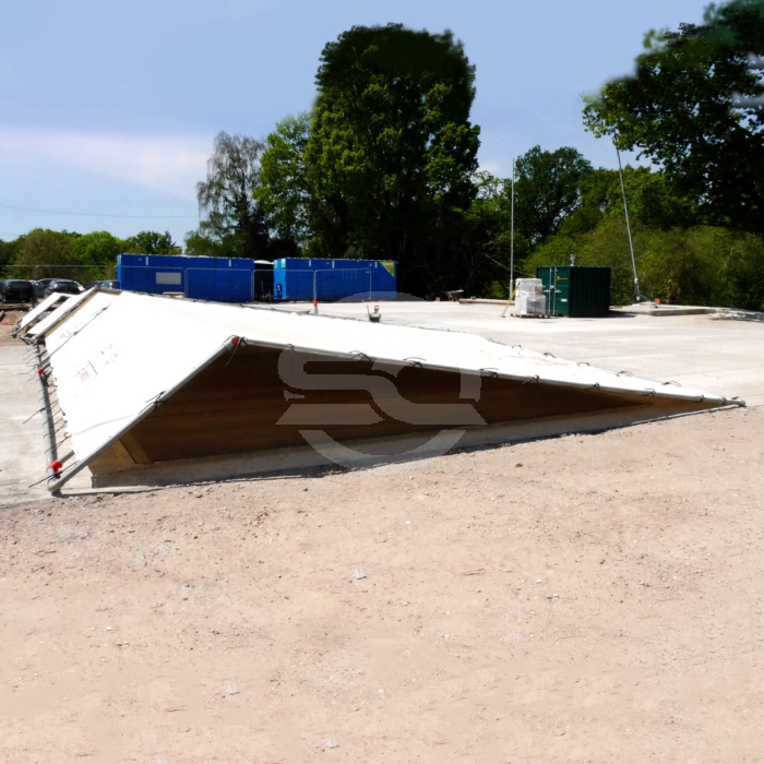 If you are laying concrete in rainy or hot conditions these specially designed Tents offer protection from what could be a very costly situation. Protect the concrete from rain and intense sunlight. available to hire or buy from Speedcrete, United Kingdom