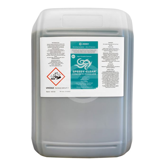 Remove hardened concrete from your concrete equipment with Speedy-Clean, the most powerful and effective concrete dissolver available!