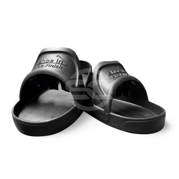 Float finishing shoes are designed to keep marks off the concrete. These flat shoes have a super smooth finish so when operating a float you can move across the surface making minimal grip marks. Available from speedcrete, United Kingdom.