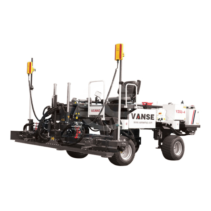 The telescopic boom of the YZS2-4 is a key feature with a reach of 5.5meters (18ft). With an advanced remote control system for hand-held application. This vibratory laser controlled boom screed. The telescopic boom of the YZS2-4 is a key feature with a reach of 5.5meters (18ft). With an advanced remote control system for hand-held application. This vibratory laser controlled boom screed.