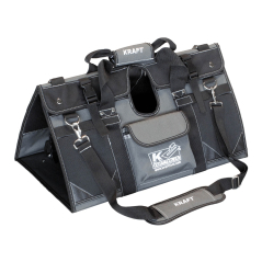 Carry all of your concrete finishing tools at once! Durable, water-resistant polyester backed with PVC material Ezy-tote Carrier from Kraft Tools. Available from Speedcrete, United Kingdom.