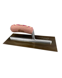 Elite Series Five Star™ 11" x 4-1/2" Golden Stainless Steel Plaster Trowel with Laminated Wood Handle.