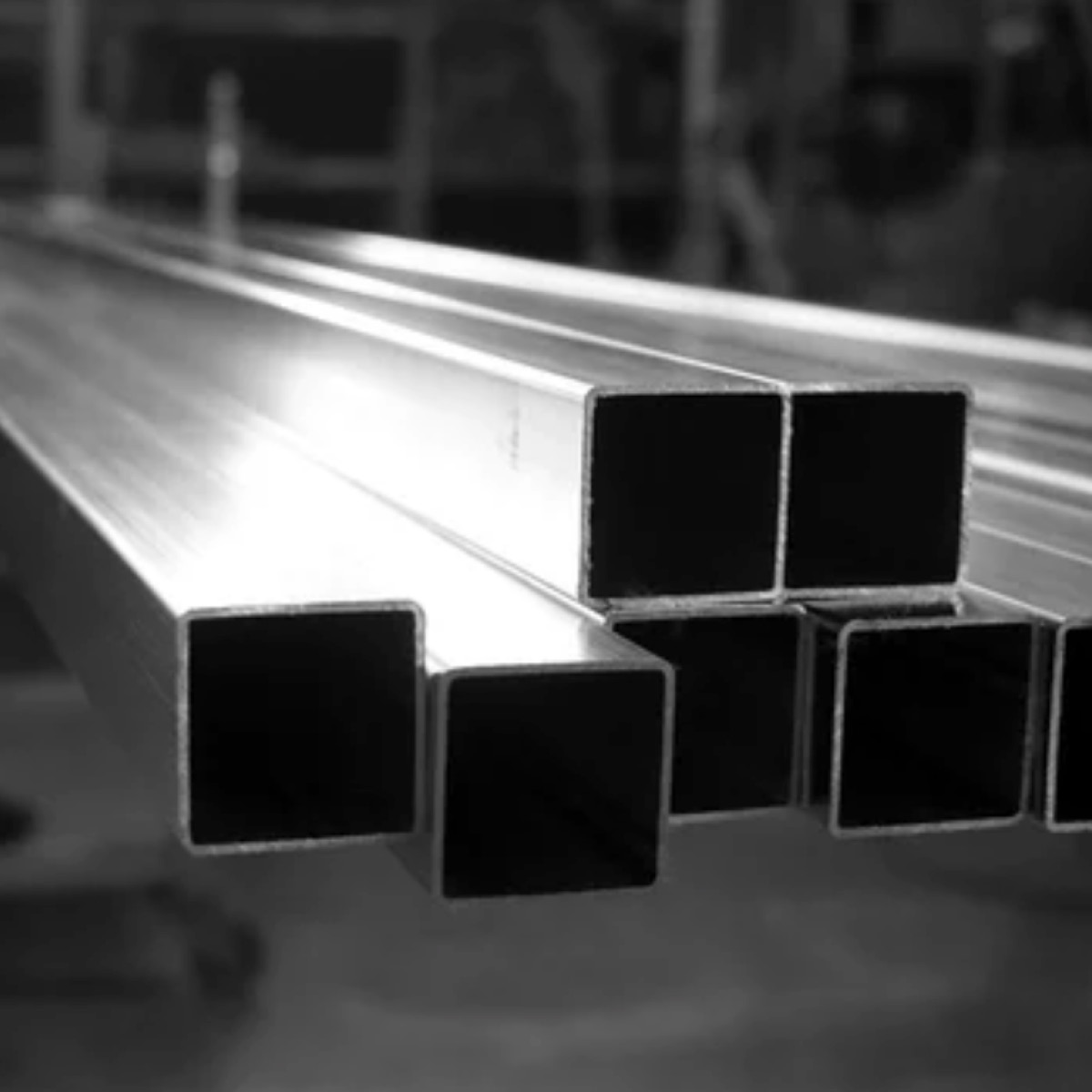 Square metal screed rail for concrete levelling, available from Speedcrete, United Kingdom.