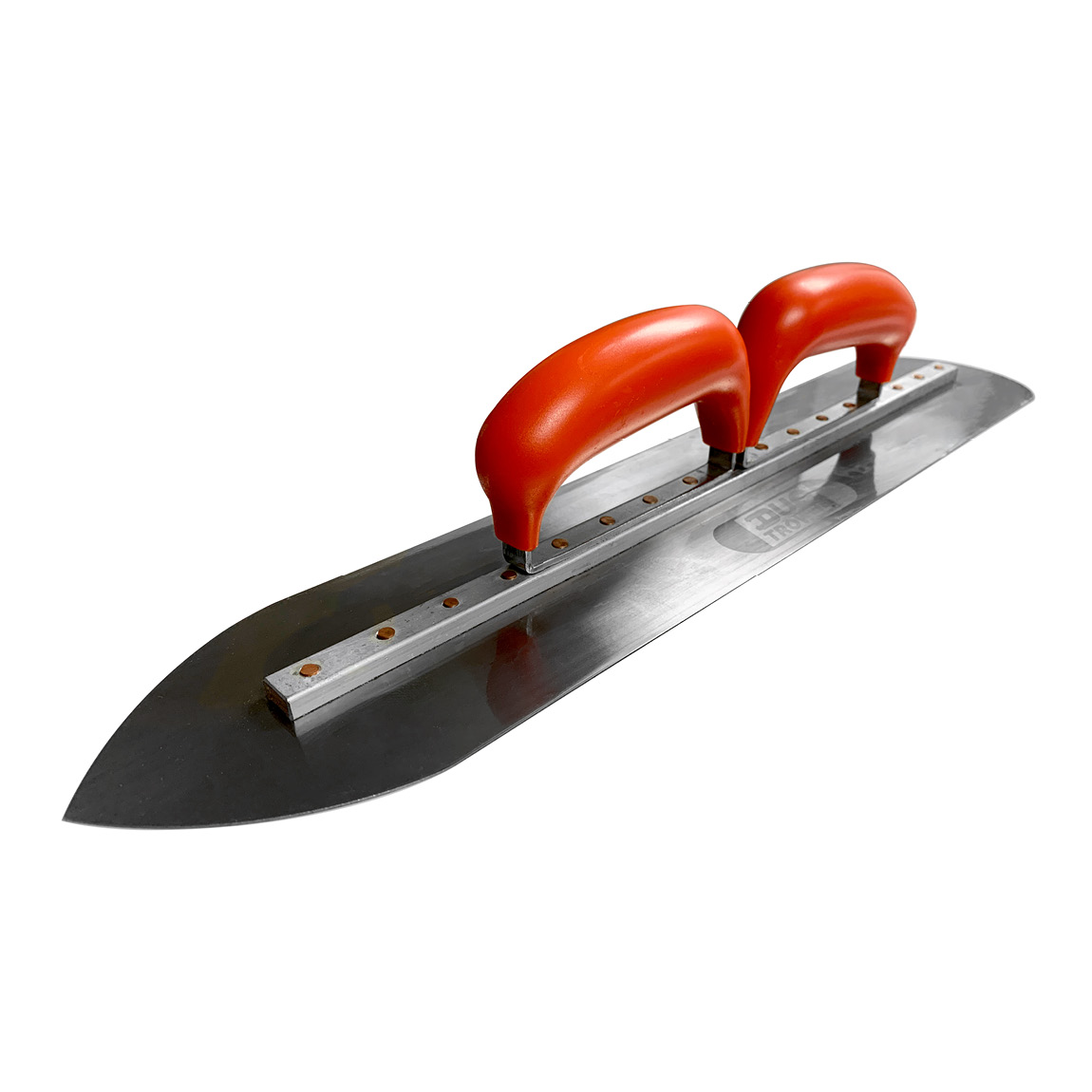 Resin Double Handle Duo Trowel 500mm x 100mm with pointed end. Available from Speedcrete, United Kingdom.