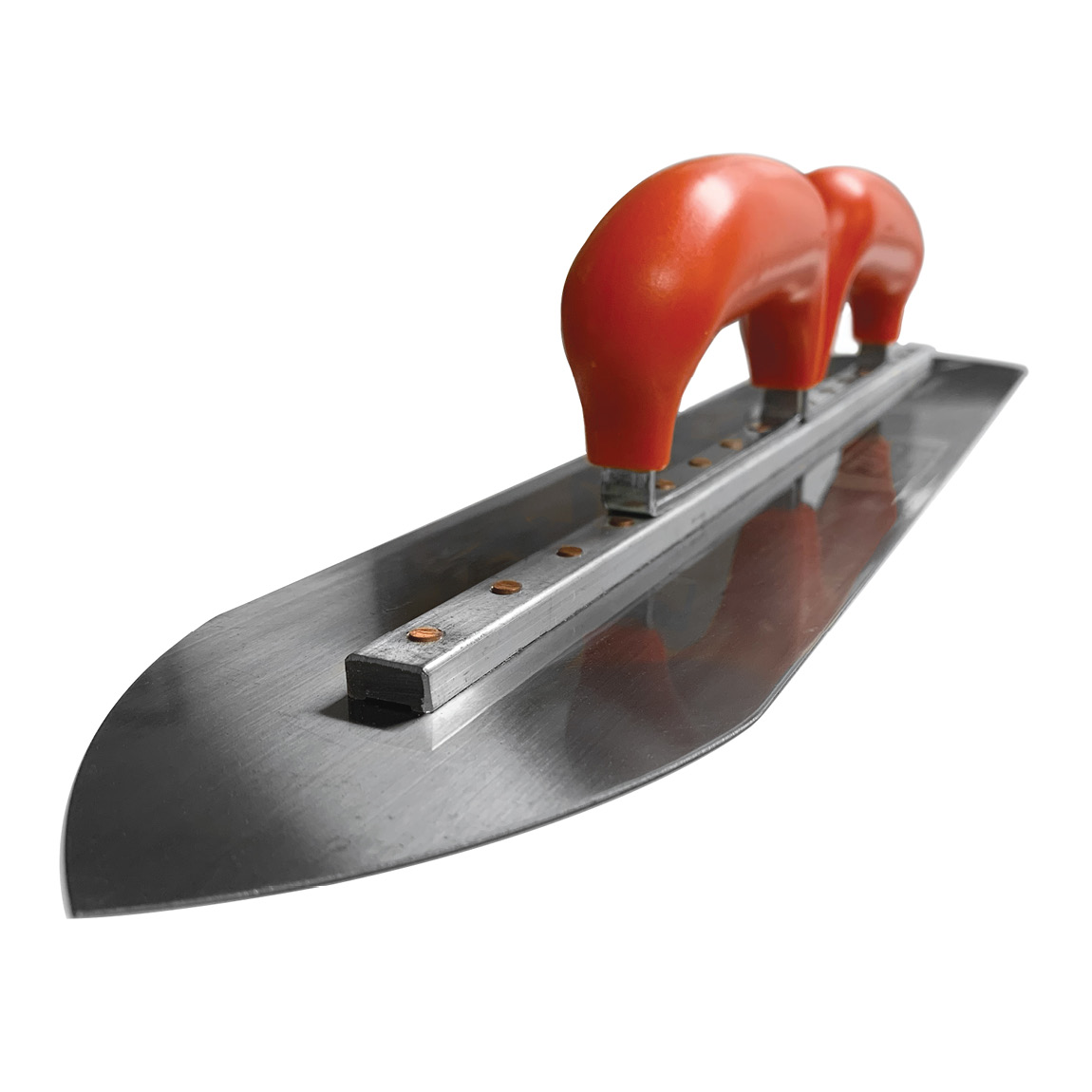 Resin Double Handle Duo Trowel 500mm x 100mm with pointed end. Available from Speedcrete, United Kingdom.
