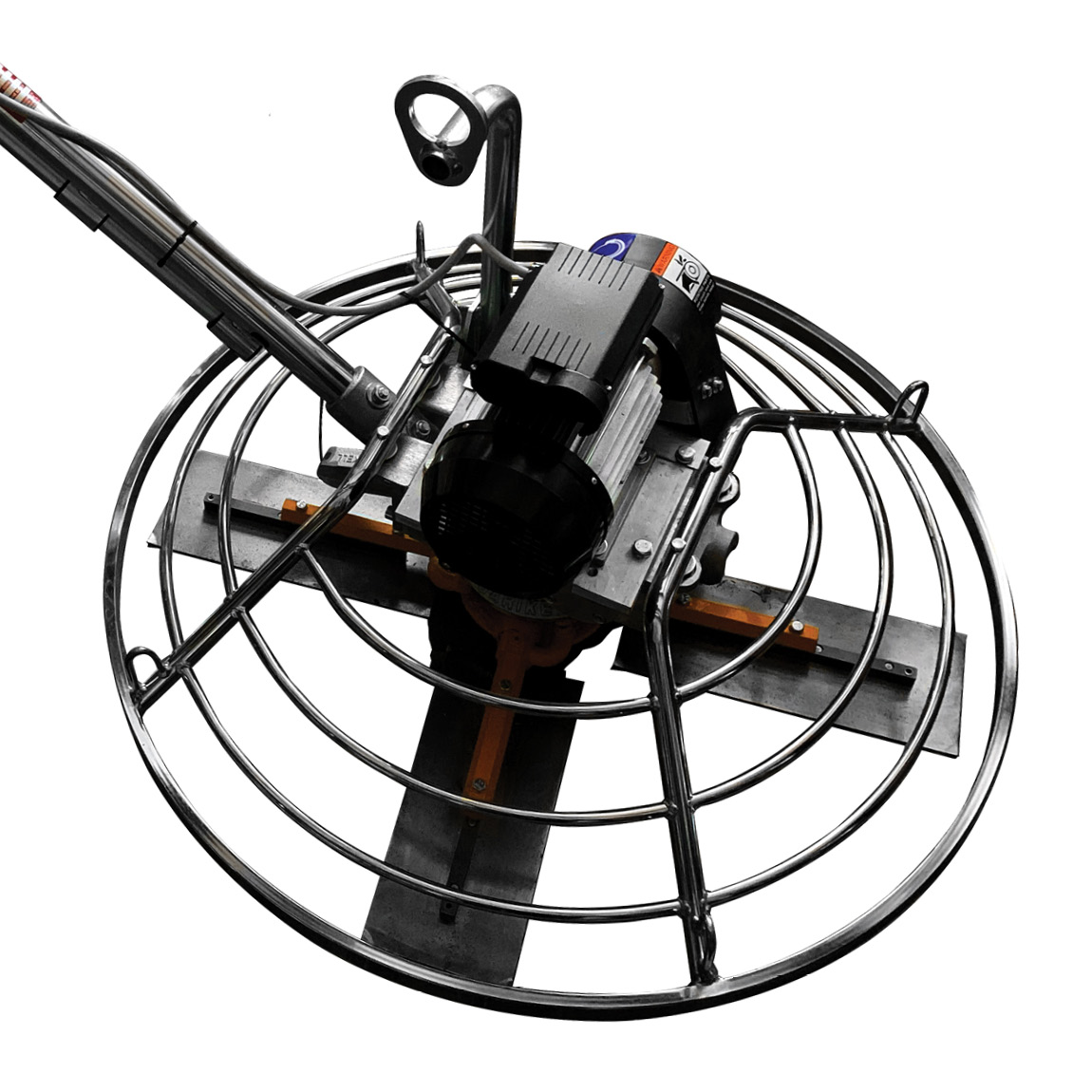 Barikell Electric 110v pedestrian power float for concrete finishing to a high standard. Barikell are an Italian company who distribute in the United Kingdom via Speedcrete.