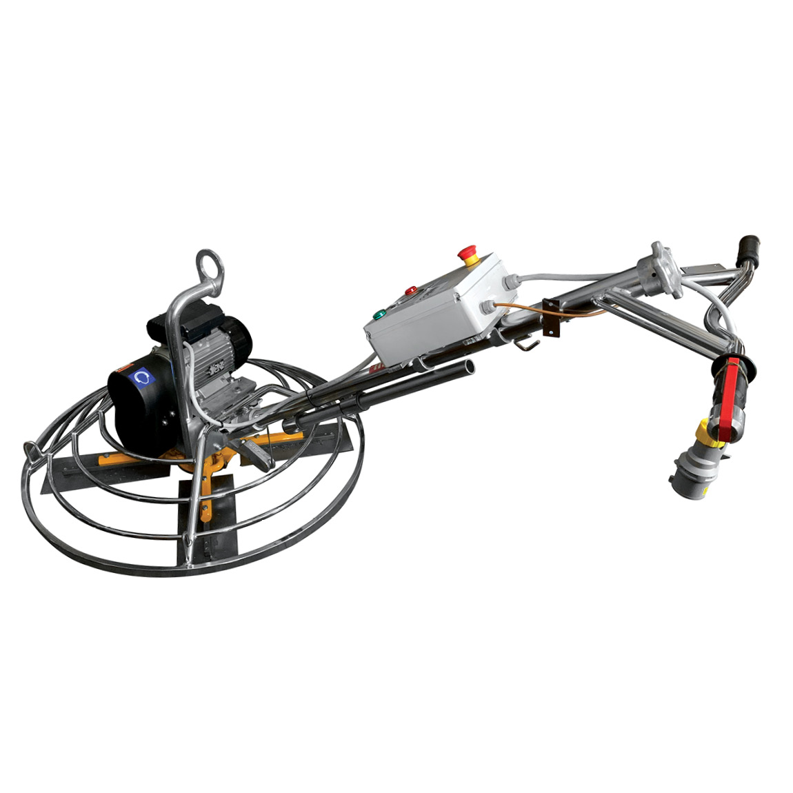 Barikell 36" Electric power float for environments that demand fume free emissions and low environmental impact. Available from Speedcrete, United Kingdom concrete levelling and finishing products.