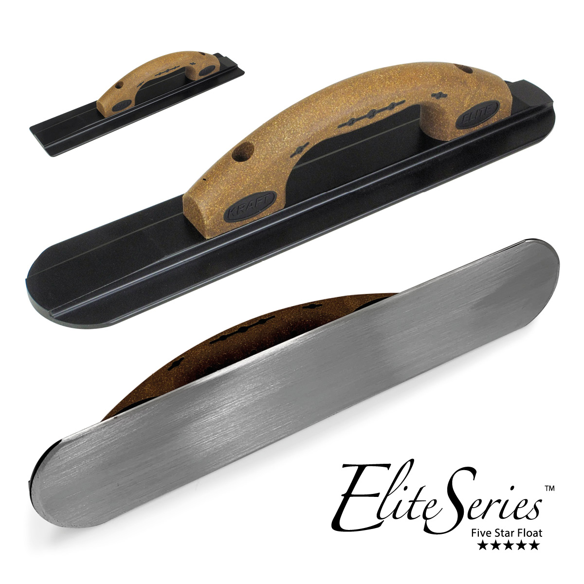 16" x 3-1/4" Elite Series Five Star™ Round End Magnesium Float with Cork Handle, available from Speedcrete in the United Kingdom.