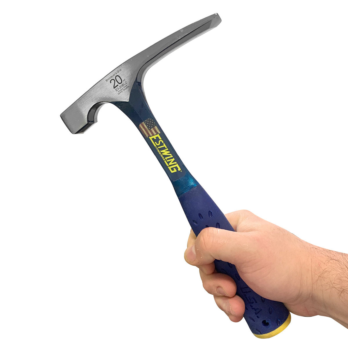 Estwing Bricklayer's Hammers have bonded and molded Shock Reduction Grips®. Patented nylon end caps now makes these hammers the most durable on the market. Available from Speedcrete, United Kingdom.